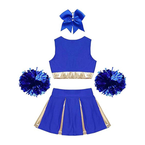 Tenue d'entraînement et de performance pour équipe de cheerleading, imprimée avec strass, couleurs et logo personnalisables, 100 % polyester respirant - Product Image 4