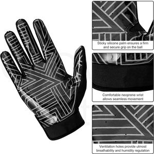 Skeleton Design Adult <b>Youth</b> <b>Football</b> <b>Gloves</b> Custom American <b>Football</b> <b>Gloves</b> Set New Arrival Best Sublimation Sports Wear - Product Image 6
