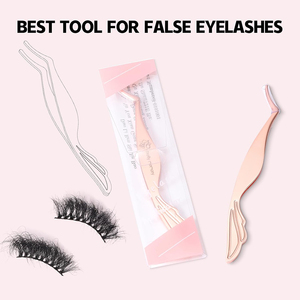 Wholesale Rose Gold Color Eyelash Applicator Tools Strong Tip Grips Metal Eye <b>Lash</b> Applicators Tweezer With Customized Logo - Product Image 6