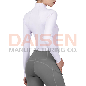 Camiseta Térmica de Equitación para Mujer, de Color Sólido, Poliéster y Elastano, Transpirable, de Secado Rápido, OEM - Product Image 2