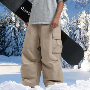Pantalones de Esquí Holgados para Hombre, Transpirables e Impermeables 10,000mm -Tex Poliéster/Algodón 80g, Ligeros, Personalizables, con Múltiples Bolsillos, para Exteriores - Product Image 3