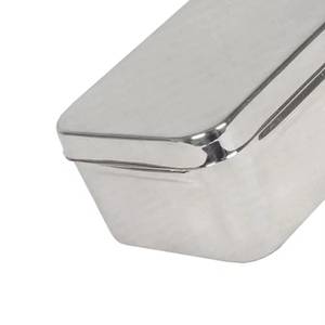 Stainless Steel Rectangular <b>Storage</b> <b>Tin</b> Box with Lid for Small Items - Product Image 3