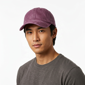 Gorra de Béisbol Morada de 6 Paneles, Ajustable, Unisex, de Algodón, Estilo Casual, Color Sólido, Acabado Lavado - Product Image 4