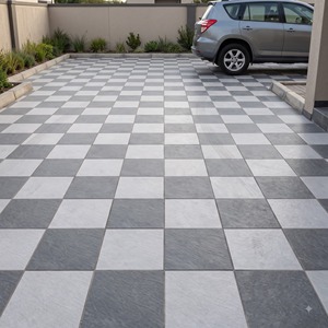 Carreaux de sol en porcelaine vitrifiée 400x400mm pour allées de jardin extérieures, 12mm, robustes, finition perforée, antidérapants, pour entrepôts et hôtels - Product Image 2