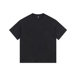 Oversized <b>T</b> <b>Shirt</b> Drop Shoulder Heavyweight Cotton Crewneck Boxy Fit Short Sleeve <b>Navy</b> <b>Blue</b> Relaxed Casual Streetwear Retailers - Product Image 2