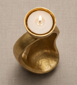 Portavelas Minimalista de Metal Dorado, Diseño Escultural Moderno de Arco Abierto, Soporte para Velas, Estilo Nórdico, Decoración para el Hogar - Product Image 4