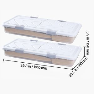 Contenitori Sottolletto Grigi 20.1 X 5.9 Pollici con Coperchio e Ruote per Organizzare Scarpe, 39.8 X 20.1 X 5.9 Pollici - Product Image 6