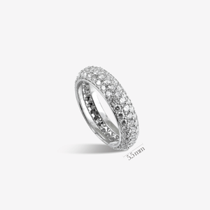 Anillo de Eternidad de Plata 925 con Baño de Rodio para Mujer, Anillo de Boda de Lujo con Diamantes de Corte Brillante Redondo - Product Image 3