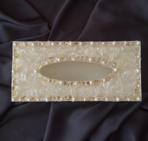 Epoxy Resin <b>Tissue</b> Holder Box Custom Creative Multi-Functional Beaded Design Resin <b>Tissue</b> <b>Paper</b> Boxes - Product Image 1