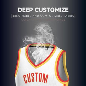Maillot de basketball personnalisé par sublimation, respirant, grande taille, antibactérien, séchage rapide, unisexe, 100 % polyester, devant - Product Image 4