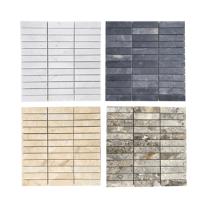 Marble <b>Mosaic</b> Tile White Square Pattern Polished 8mm Thick Water Resistant 5 Year Warranty Modern Interior Wall Bathroom - Product Image 1