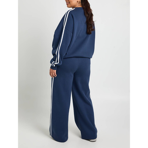 Conjunto Deportivo de Invierno 2026, Sudadera con Estampado DTG, Franja Lateral en Contraste y Cordón Ajustable, Felpa Técnica, Ropa Urbana Minimalista para Mujer - Product Image 4