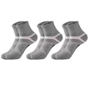 Chaussettes de sport pour hommes, respirantes, en polyester et élasthanne tricoté, épaisseur standard, motif géométrique, avec logo sur le revers, idéales pour l'été - Product Image 3