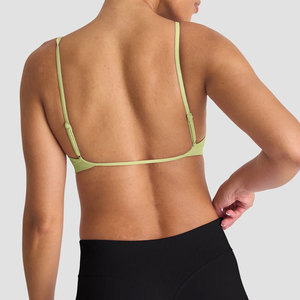 Sujetador deportivo para mujer con espalda abierta y cuello en U, de alta calidad, al por mayor, elástico en cuatro direcciones, color liso, que absorbe la humedad, diseño con tiras, para yoga - Product Image 5