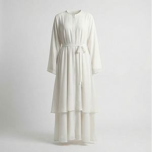 Elegante Vestido Abaya Musulmán para Mujer, Khimar Islámico, Ropa Abaya Moderna, Vestido Largo, Abaya Oversize Plisada - Product Image 1