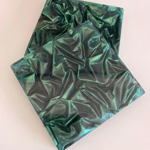 Custom Classic Agate Resin <b>Coaster</b> with Real Dried Pressed Flowers Eco-Friendly Home Decor Mat - Product Image 1