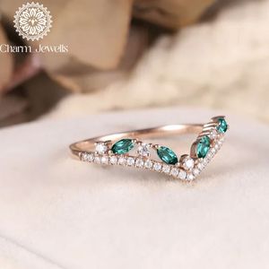 Bague en Moissanite Plaqué Or Rose pour Femme Charm_Jewells, Design Géométrique, Sertissage Pavé, Bague de Fiançailles Romantique avec Pierre Précieuse - Product Image 4