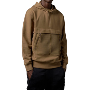 <b>Men's</b> Hooded Solid Color Cotton Sweatshirt Regular Fit Casual Autumn Wear Breathable Mesh Pocket Design - Product Image 3