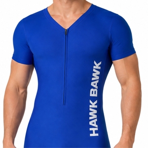 Custom Men Short Sleeve <b>Full</b> <b>Body</b> <b>Suit</b> Zipper Front Quick Dry Swimwear Athletic Swim <b>Suit</b> Premium Quality Wear Comfort Fit Wear - Product Image 4