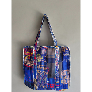 Sac fourre-tout matelassé en coton imprimé tigre, sac à bandoulière rayé, sac de shopping décontracté - Product Image 1