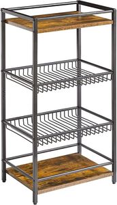 Elegant Iron Kitchen Trolley <b>Rack</b> With Multiple Utility Shelves And Heavy Duty Modern Storage Design Features - Product Image 1