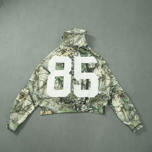 Sudaderas con Capucha y Cremallera con Estampado de Camuflaje para Unisex, con Logotipo de Parche Aplicado, Sudadera con Capucha y Cremallera de Algodón de Primera Calidad, Estilo Urbano - Product Image 2