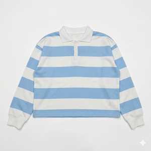 Factory <b>Collar</b> Design Striped Long Sleeve Men 100% Cotton Oem Service Polo <b>T</b> <b>Shirts</b> Manufactures Unisex Rugby Stripes Polo <b>Shirt</b> - Product Image 3