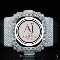 AARVA JEWELS Montre de luxe en acier inoxydable avec cristal saphir, boîtier carré de 42 mm, affichage numérique, bracelet en silicone, résistance à l'eau 3BAR