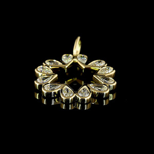 Colgante de Diamante Cultivado en Laboratorio con Corte Pera Vintage, Oro de 10K, 14K, 18K, Plata 925, 935, Joyería para Bodas y Aniversarios - Product Image 2