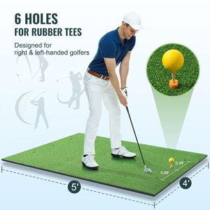 Tappetino da Golf 5x4ft con 6 Tee, Ausilio per l'Allenamento, Tappeto in EVA per Pratica di Golf su Erba Artificiale - Product Image 4