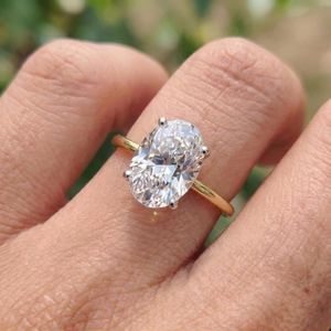 Anillo de Diamante Cultivado en Laboratorio de Corte Ovalado de Lujo de 2.01CT, Certificado por IGI, con Oro Amarillo de 14K, Joyería Fina, Regalo de Compromiso o Boda - Product Image 1