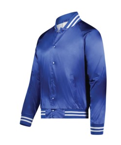 Veste universitaire en satin bleu pour homme, col rabattu, fermeture boutonnée, coupe classique, style preppy, vêtement d'automne, personnalisable, 100% laine véritable - Product Image 3