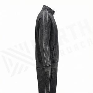 Conjunto Deportivo Casual de 2 Piezas para Hombre, Talla Grande, Lavado Ácido, Sudadera con Capucha de Algodón y Pantalones, Sudadera con Capucha para Invierno, Color Personalizado - Product Image 3