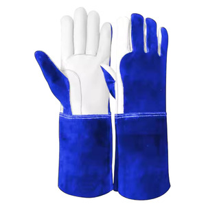 Gants en cuir pleine fleur et croûte de vache de qualité supérieure, texture lisse, résistance aux éclaboussures et à l'abrasion pour le soudage TIG, le barbecue et la lutte contre les incendies - Product Image 6