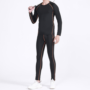 Ensemble de sport athlétique pour hommes, sur mesure, respirant, léger, à compression, pour la course et le fitness, avec haut à col montant - Product Image 2