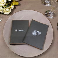 Carnet de style livre personnalisé en cuir PU souple nickelé avec logo gravé, certifié ISO, élégant et durable pour restaurants et hôtels (vente en gros)