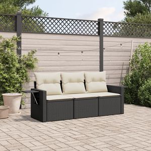 Set di Divani da Giardino Modulari Medi in Rattan PE Nero - Product Image 1