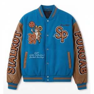 Chaqueta Varsity de Invierno Personalizada con Logotipo Bordado en la Parte Delantera, Diseño Universitario de Béisbol para Hombre - Product Image 1