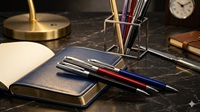 Ensemble de papeterie HauHwa 2024, vente flash, stylo à bille fin en métal, encre noire 1,0 mm, impression laser, cadeau de qualité, bureau, entreprise