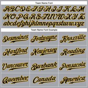 Uniforme de Béisbol Gris, Negro y Dorado, Directo de Fábrica, Malla Transpirable, Secado Rápido, Camiseta de Equipo, Impresión de Logotipo Personalizado, Producción en Masa - Product Image 4