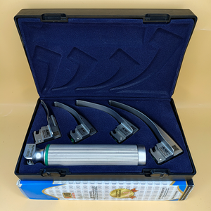 LAPA-733071-9-4 Laryngoscope Standard Macintosh Fiber Optic 4 Blade 0-1-2-3 Set Adult Handle Reusable Blades Stainless Steel - Product Image 1