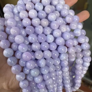 Perles rondes en jade traité couleur lavande, perles violettes claires en vrac pour la fabrication de bijoux et accessoires de bracelet DIY - Product Image 2