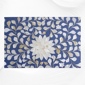Mesa Consola de Lujo Estilo Moderno con Incrustaciones de Nácar y Otomanas para Sala de Estar, Salón, Hotel y Restaurantes - Product Image 3