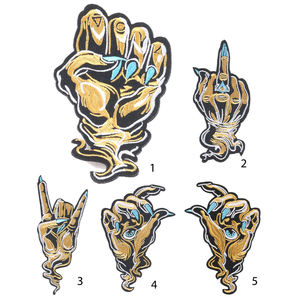 Wholesale Custom Embroidery Patches Iron On Guitar Music Badge 3D Embroidered Fabric Patch for Caps Hats Bags <b>Jackets</b> DIY OEM - Product Image 5