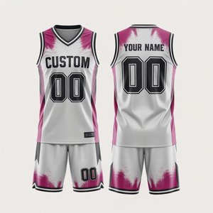 Conjunto de Camiseta de Baloncesto Personalizada Roja y Dorada, Cuello en V, Sin Mangas, Malla Transpirable de Poliéster, Unisex, para Adultos, Todas las Temporadas, Transferencia Térmica Frontal - Product Image 4