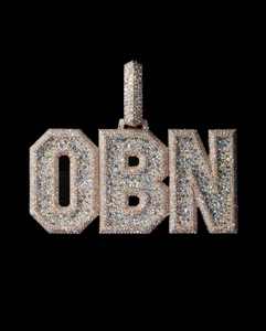 Hip Hop Customized Trendy Moissanite <b>Initial</b> Unisex Solid 925 Sterling Silver Iced <b>Chain</b> Charm Pendant for Certified - Product Image 1