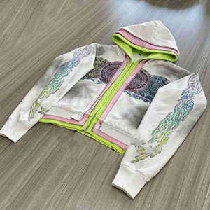 เสื้อมีฮู้ดสามซิปสำหรับผู้ชายขนาดใหญ่พิเศษเสื้อล้างกรดเฮฟวี่เวทแบบกำหนดเอง - Product Image 2