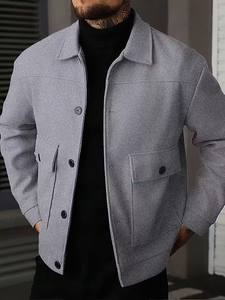 Chaqueta Casual de Lona para Hombre, con Cierre de Cremallera en el Cuello, Bolsillo en el Pecho, Transpirable, Lavable a Máquina, Ropa de Trabajo, Uso Diario Semi-Formal - Product Image 5