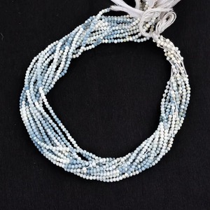 Natural Blue <b>Opal</b> 3MM Micro Faceted Round Gemstone Beads For Jewelry Making <b>Necklace</b> Bracelet Strands Wholesale Bulk Manufacture - Product Image 3