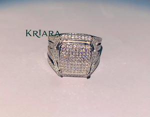 Bague de luxe pour femme en argent 925 plaqué or blanc, diamant rond taille brillant, couleur D, cultivé en laboratoire, bijoux de mariage - Product Image 4